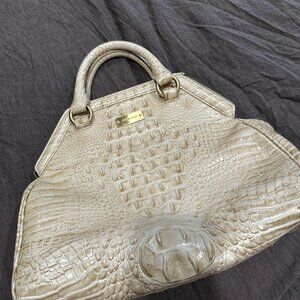 Brahmin Croc Embossed Leather Satchel Bag